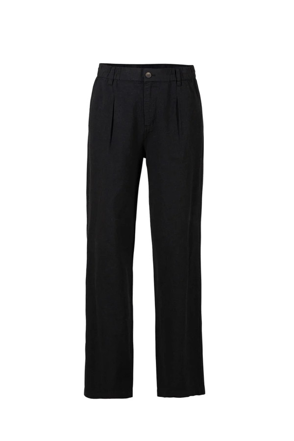 Blue Deleste Cotton/Linen Trousers Black - Blue Sportswear